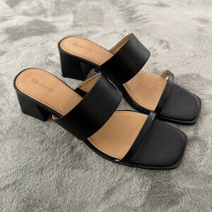 Madewell Kaitlin Sandals 10.5 Black Leather Shoes Block Heel Strappy